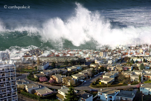 Tsunami: A wave of terror Offshore the waves are usually of very low height: 